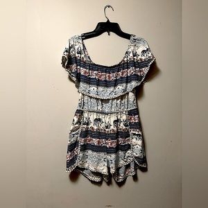 Womens Justify Elephant Print Romper Size L